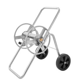 Portable Garden Hose Reel Cart, 175/230 ft Capacity with Two Wheels, Handle, and Sturdy Mesh Storage Basket