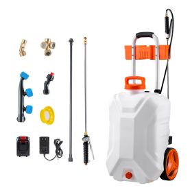 Battery-Powered Sprayer with Wheeled Cart, 10 Gallons Electric Weed Sprayer, Adjustable 0-80 PSI, Yard Lawn Sprayers with Wheels