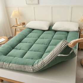 Mattress with checkered three-dimensional edges, 4 colors, Full size (Color: green)